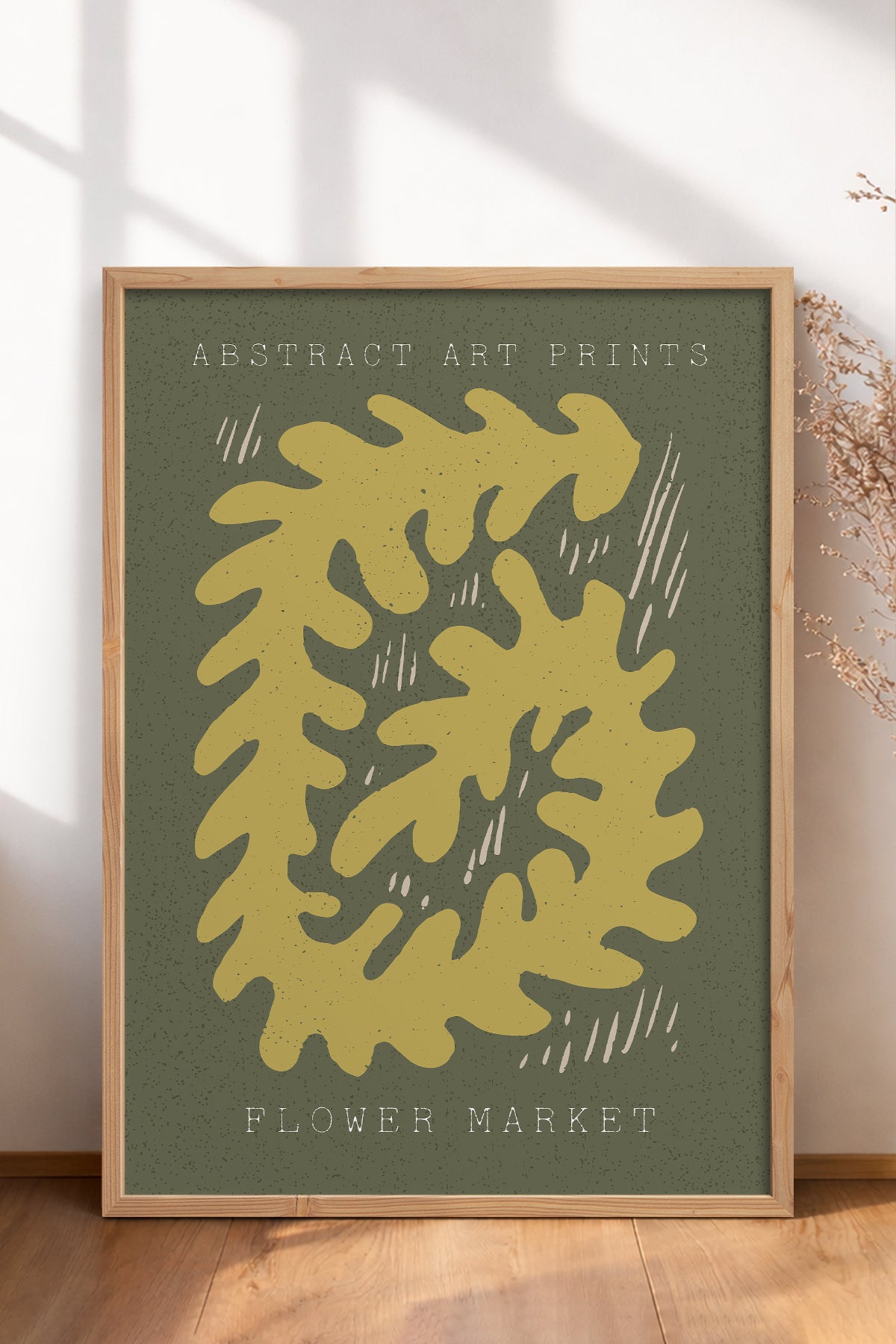 HOMEPACK Ahşap Çerçeveli Tablo Çerçeveli Poster Sanatsal Modern Duvar Dekoru FLOWER-72