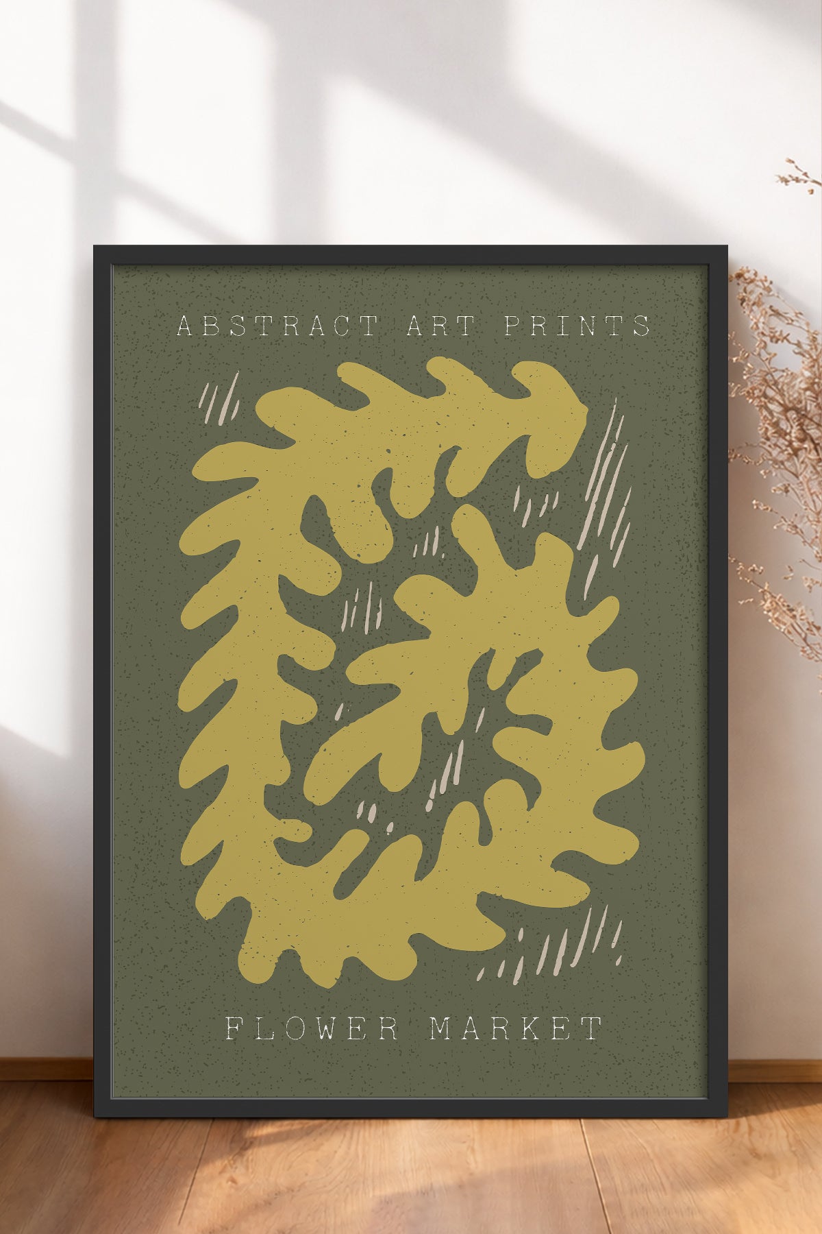HOMEPACK Ahşap Çerçeveli Tablo Çerçeveli Poster Sanatsal Modern Duvar Dekoru FLOWER-72