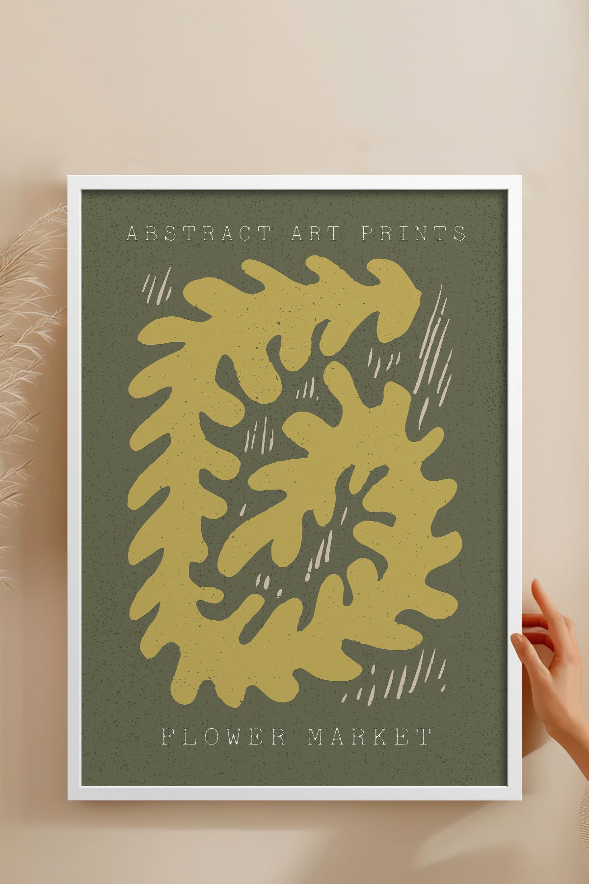HOMEPACK Ahşap Çerçeveli Tablo Çerçeveli Poster Sanatsal Modern Duvar Dekoru FLOWER-72