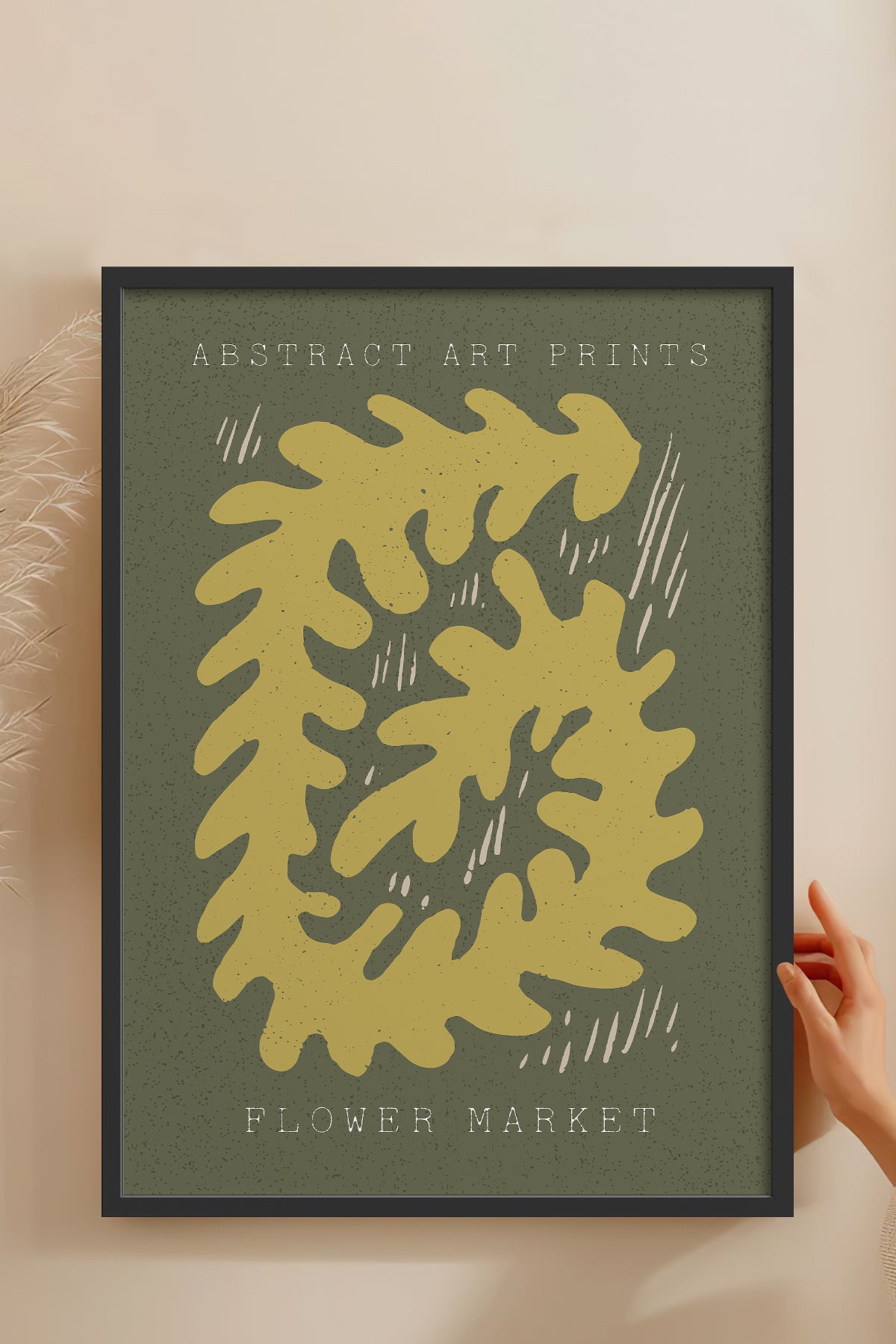 HOMEPACK Ahşap Çerçeveli Tablo Çerçeveli Poster Sanatsal Modern Duvar Dekoru FLOWER-72