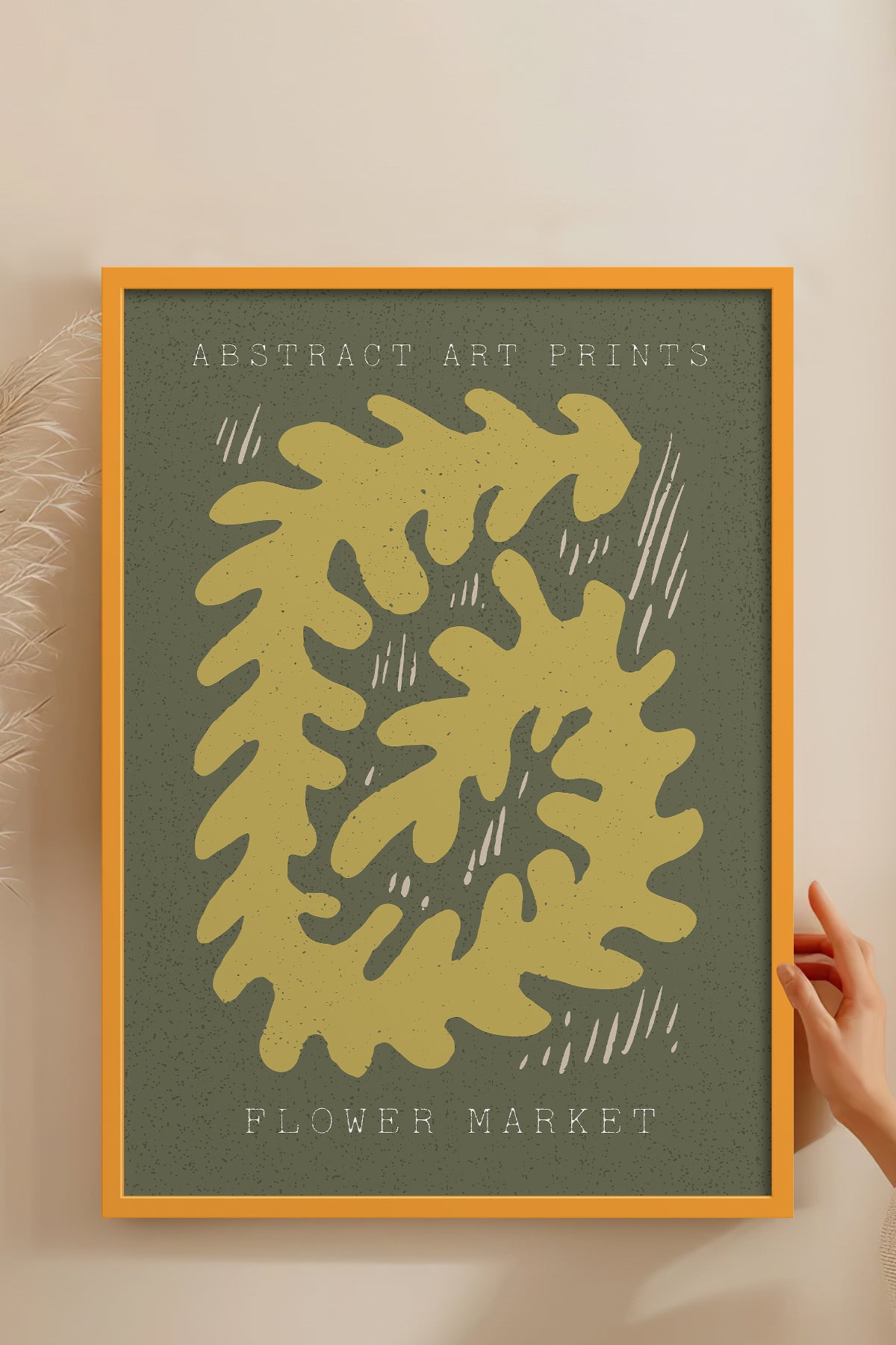 HOMEPACK Ahşap Çerçeveli Tablo Çerçeveli Poster Sanatsal Modern Duvar Dekoru FLOWER-72