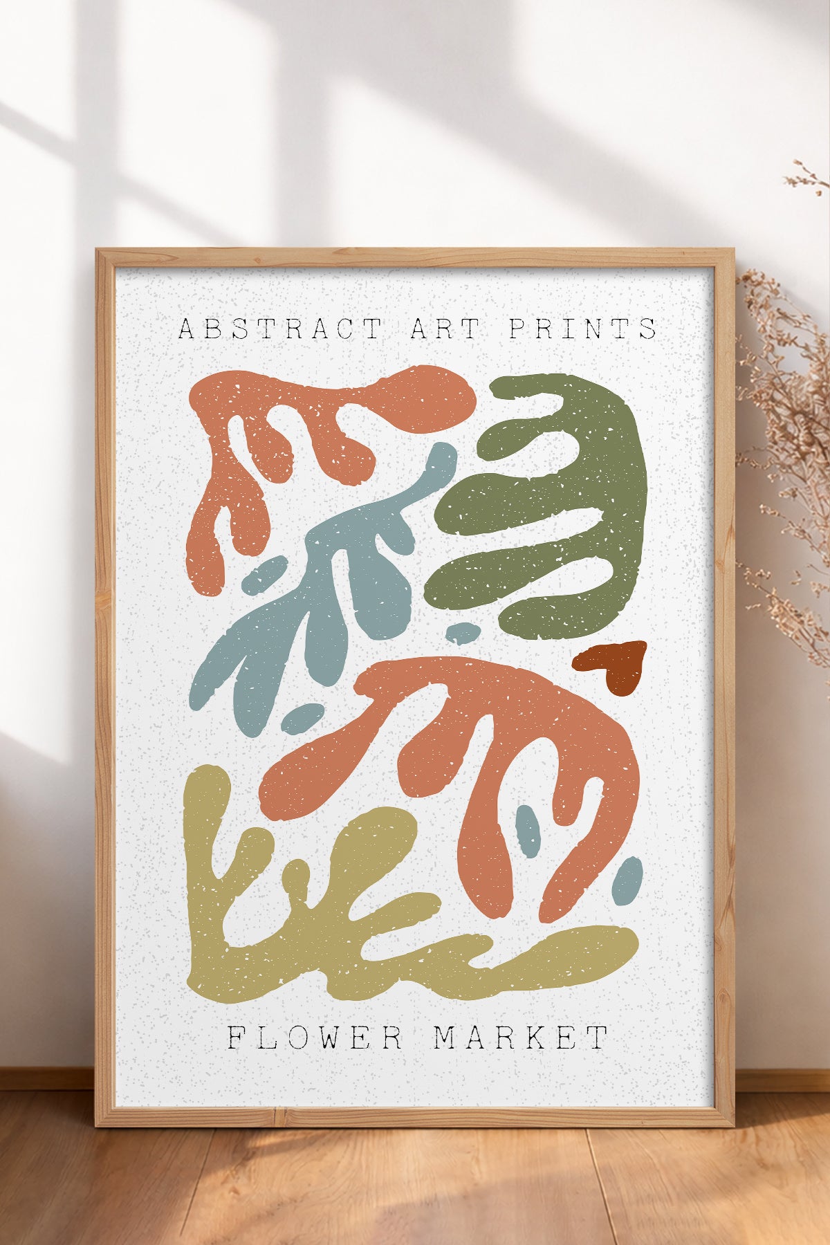 HOMEPACK Ahşap Çerçeveli Tablo Çerçeveli Poster Sanatsal Modern Duvar Dekoru FLOWER-74