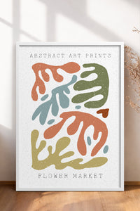 HOMEPACK Ahşap Çerçeveli Tablo Çerçeveli Poster Sanatsal Modern Duvar Dekoru FLOWER-74