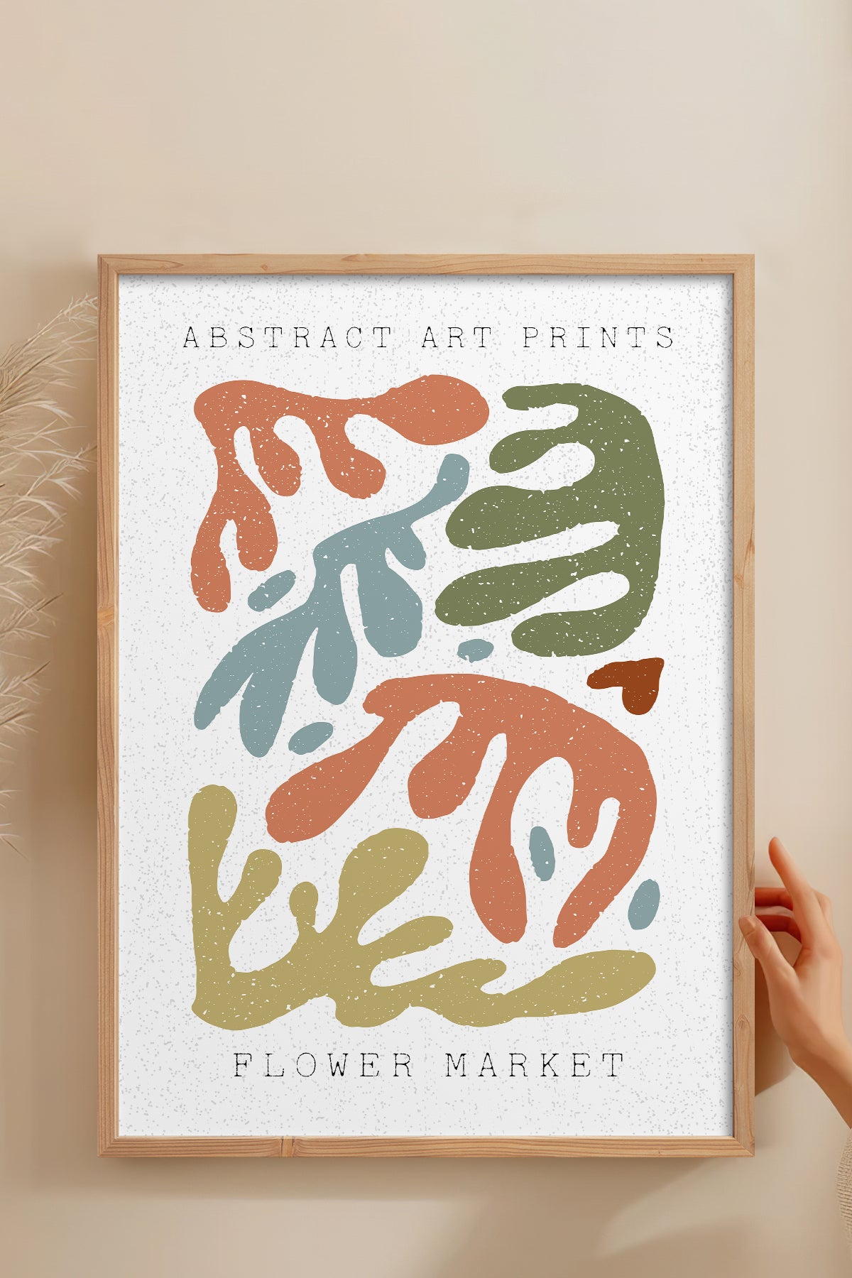 HOMEPACK Ahşap Çerçeveli Tablo Çerçeveli Poster Sanatsal Modern Duvar Dekoru FLOWER-74