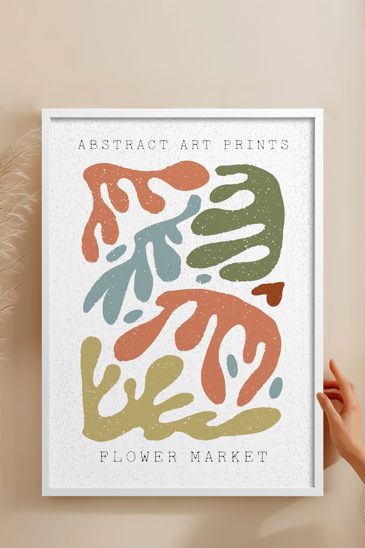 HOMEPACK Ahşap Çerçeveli Tablo Çerçeveli Poster Sanatsal Modern Duvar Dekoru FLOWER-74