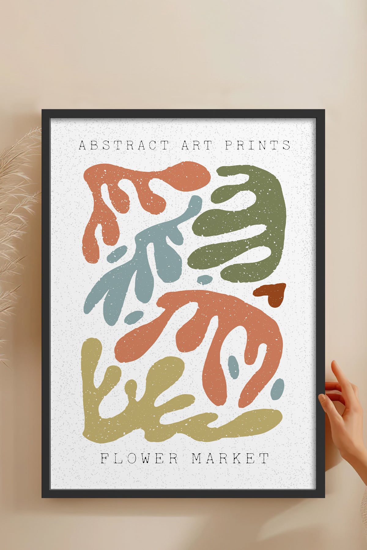 HOMEPACK Ahşap Çerçeveli Tablo Çerçeveli Poster Sanatsal Modern Duvar Dekoru FLOWER-74