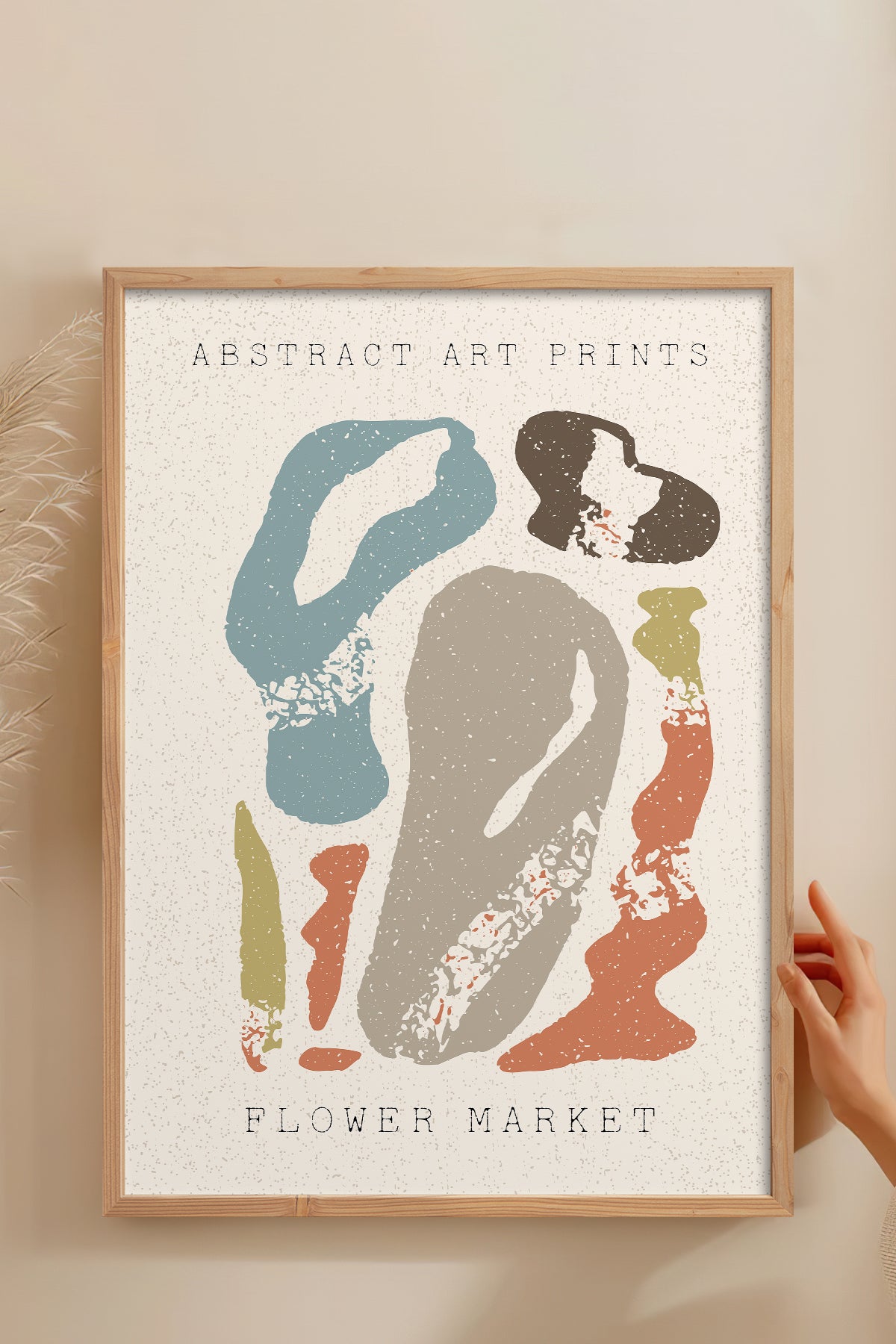 HOMEPACK Ahşap Çerçeveli Tablo Çerçeveli Poster Sanatsal Modern Duvar Dekoru FLOWER-75