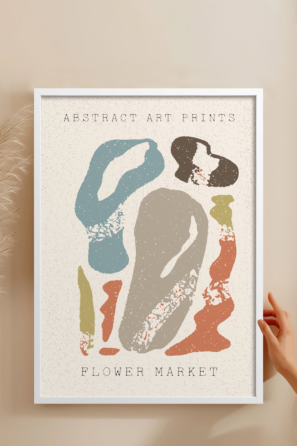 HOMEPACK Ahşap Çerçeveli Tablo Çerçeveli Poster Sanatsal Modern Duvar Dekoru FLOWER-75
