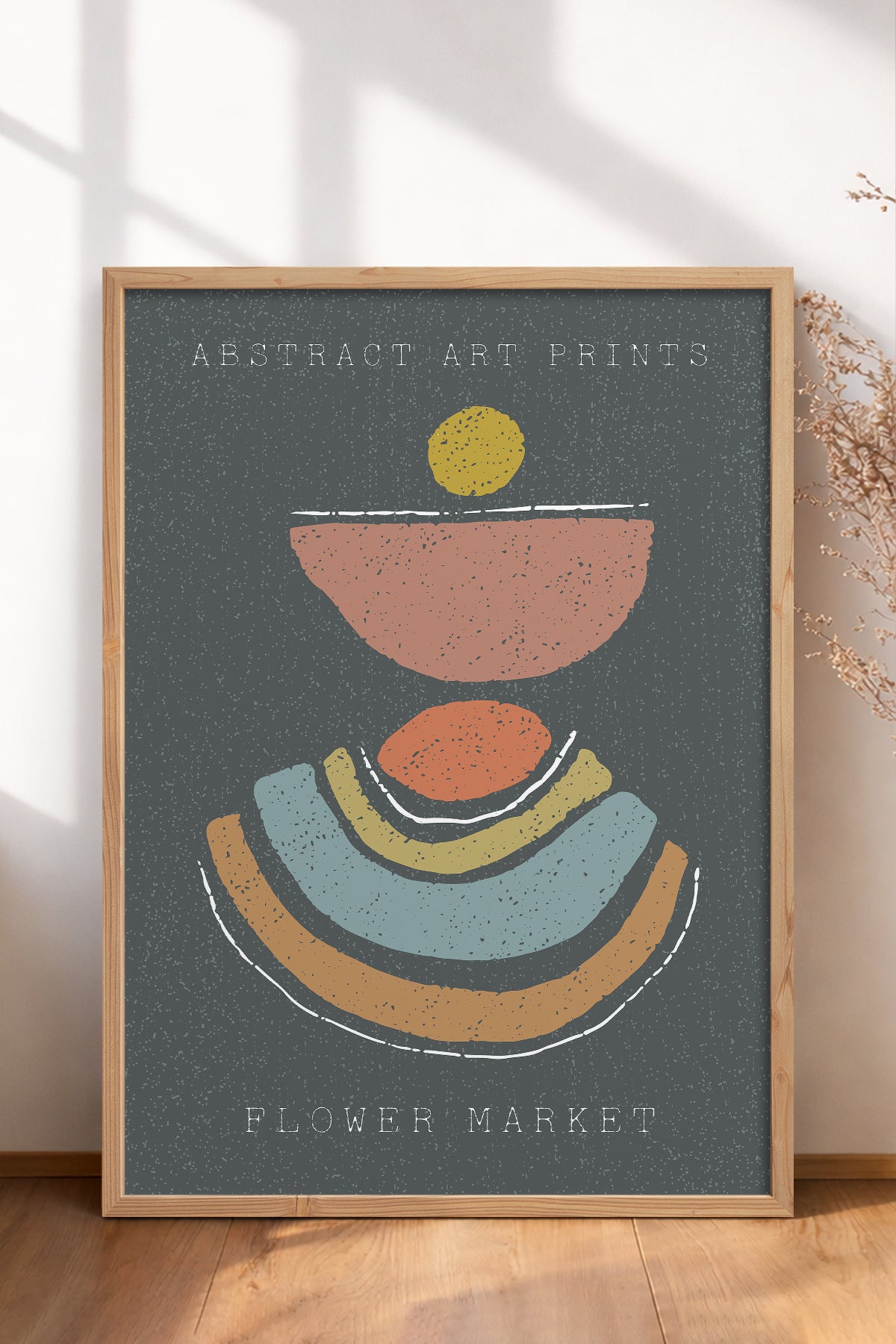 HOMEPACK Ahşap Çerçeveli Tablo Çerçeveli Poster Sanatsal Modern Duvar Dekoru FLOWER-76