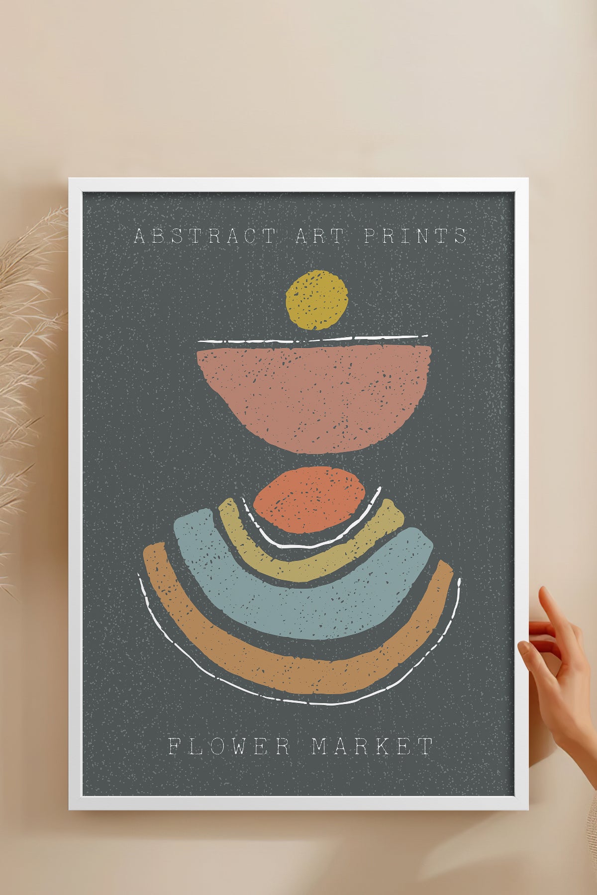 HOMEPACK Ahşap Çerçeveli Tablo Çerçeveli Poster Sanatsal Modern Duvar Dekoru FLOWER-76