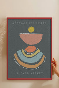 HOMEPACK Ahşap Çerçeveli Tablo Çerçeveli Poster Sanatsal Modern Duvar Dekoru FLOWER-76