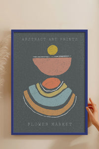 HOMEPACK Ahşap Çerçeveli Tablo Çerçeveli Poster Sanatsal Modern Duvar Dekoru FLOWER-76