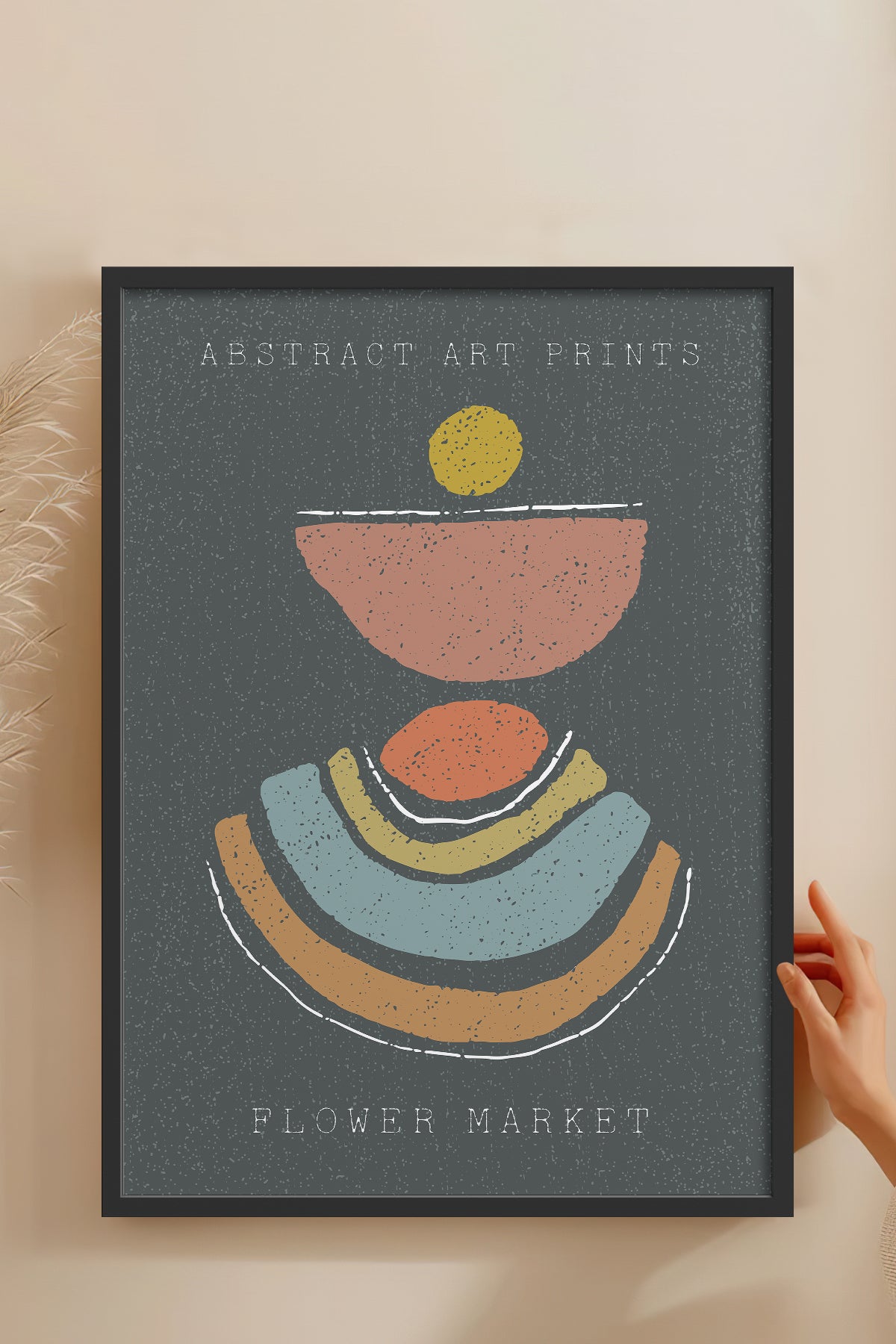 HOMEPACK Ahşap Çerçeveli Tablo Çerçeveli Poster Sanatsal Modern Duvar Dekoru FLOWER-76