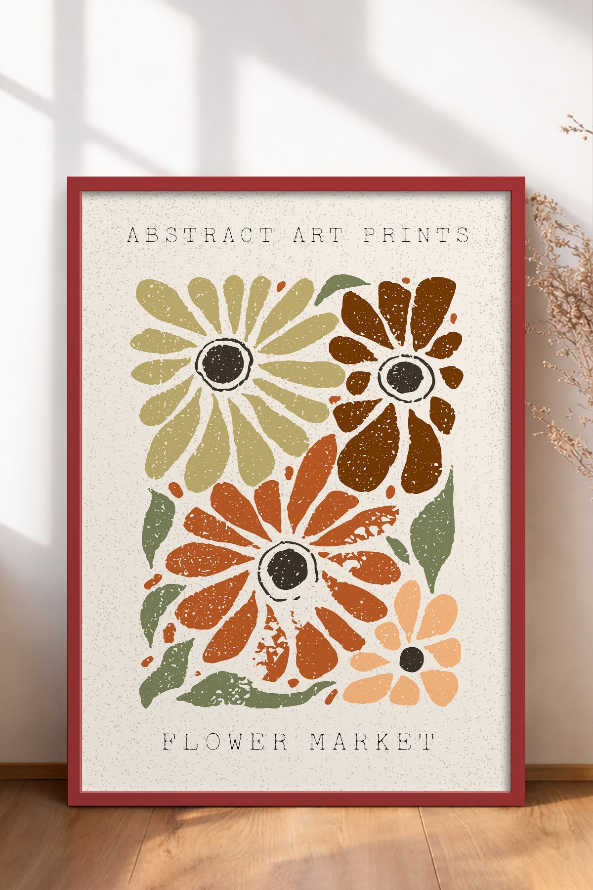 HOMEPACK Ahşap Çerçeveli Tablo Çerçeveli Poster Sanatsal Modern Duvar Dekoru FLOWER-78