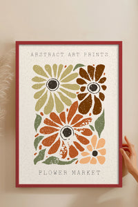 HOMEPACK Ahşap Çerçeveli Tablo Çerçeveli Poster Sanatsal Modern Duvar Dekoru FLOWER-78