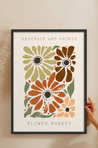 HOMEPACK Ahşap Çerçeveli Tablo Çerçeveli Poster Sanatsal Modern Duvar Dekoru FLOWER-78