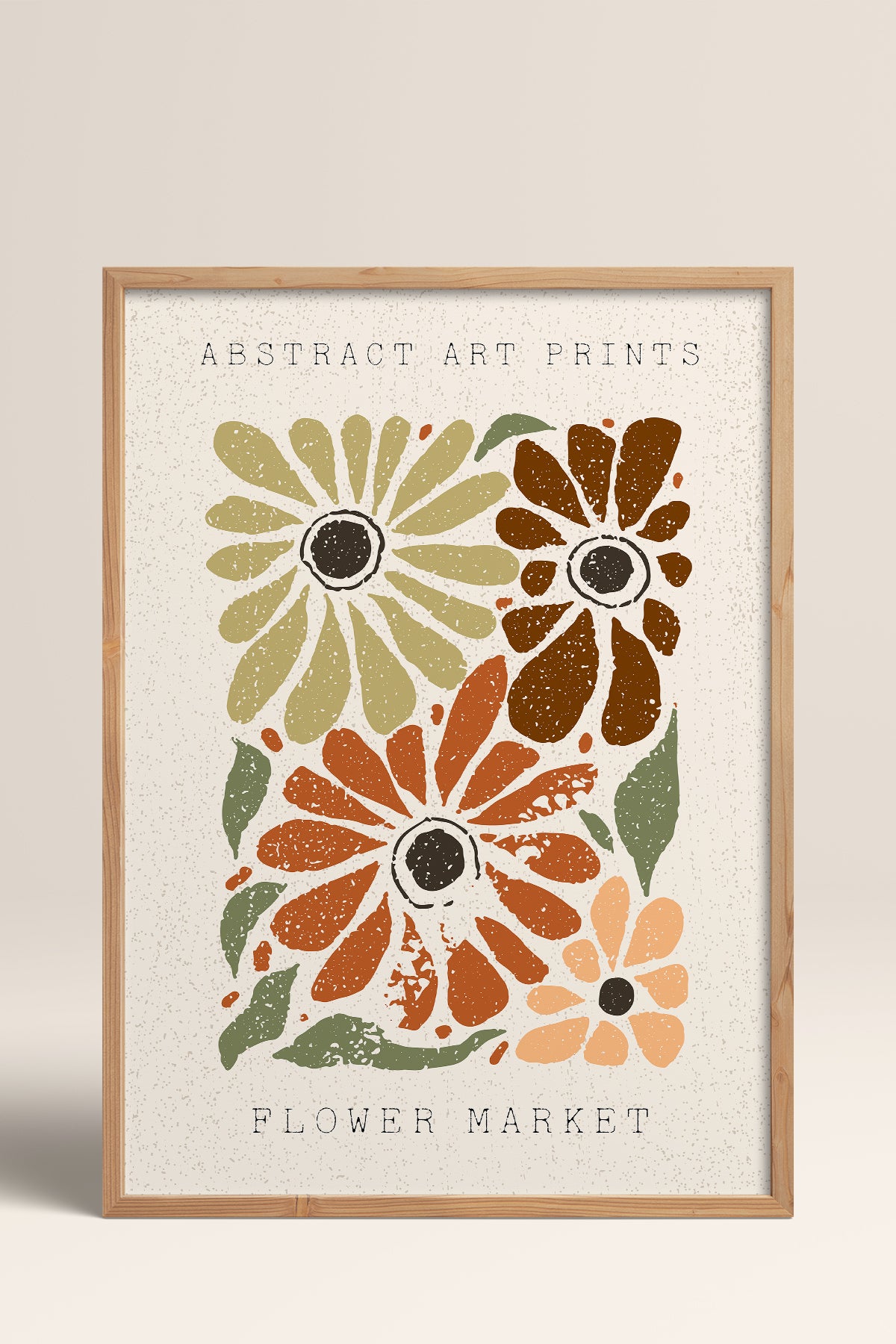 HOMEPACK Ahşap Çerçeveli Tablo Çerçeveli Poster Sanatsal Modern Duvar Dekoru FLOWER-78