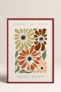 HOMEPACK Ahşap Çerçeveli Tablo Çerçeveli Poster Sanatsal Modern Duvar Dekoru FLOWER-78