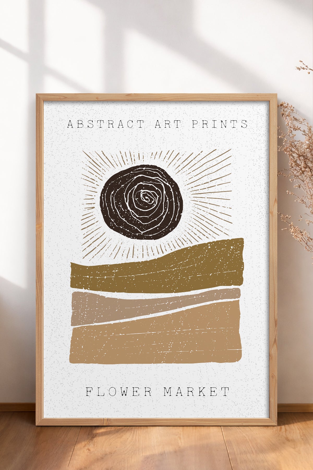 HOMEPACK Ahşap Çerçeveli Tablo Çerçeveli Poster Sanatsal Modern Duvar Dekoru FLOWER-80