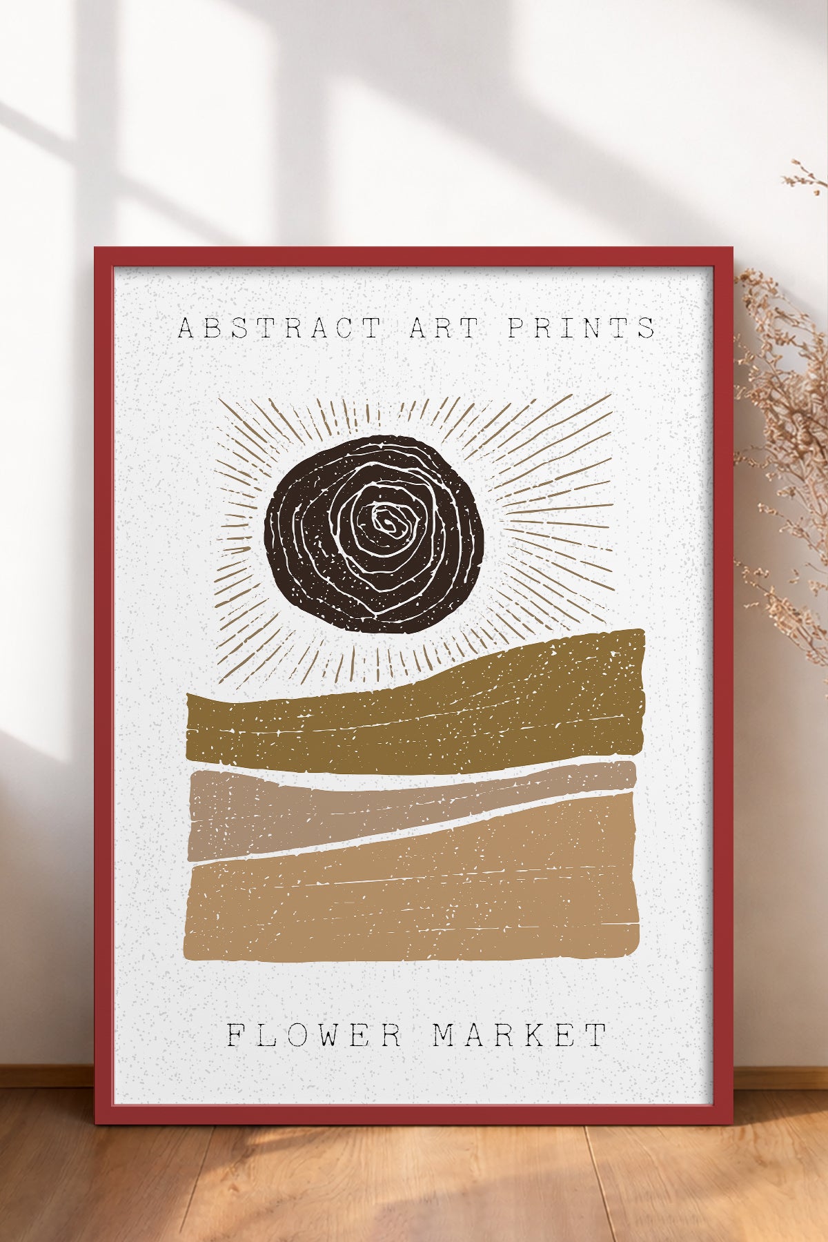 HOMEPACK Ahşap Çerçeveli Tablo Çerçeveli Poster Sanatsal Modern Duvar Dekoru FLOWER-80