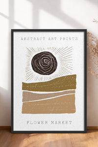 HOMEPACK Ahşap Çerçeveli Tablo Çerçeveli Poster Sanatsal Modern Duvar Dekoru FLOWER-80