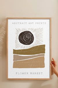 HOMEPACK Ahşap Çerçeveli Tablo Çerçeveli Poster Sanatsal Modern Duvar Dekoru FLOWER-80