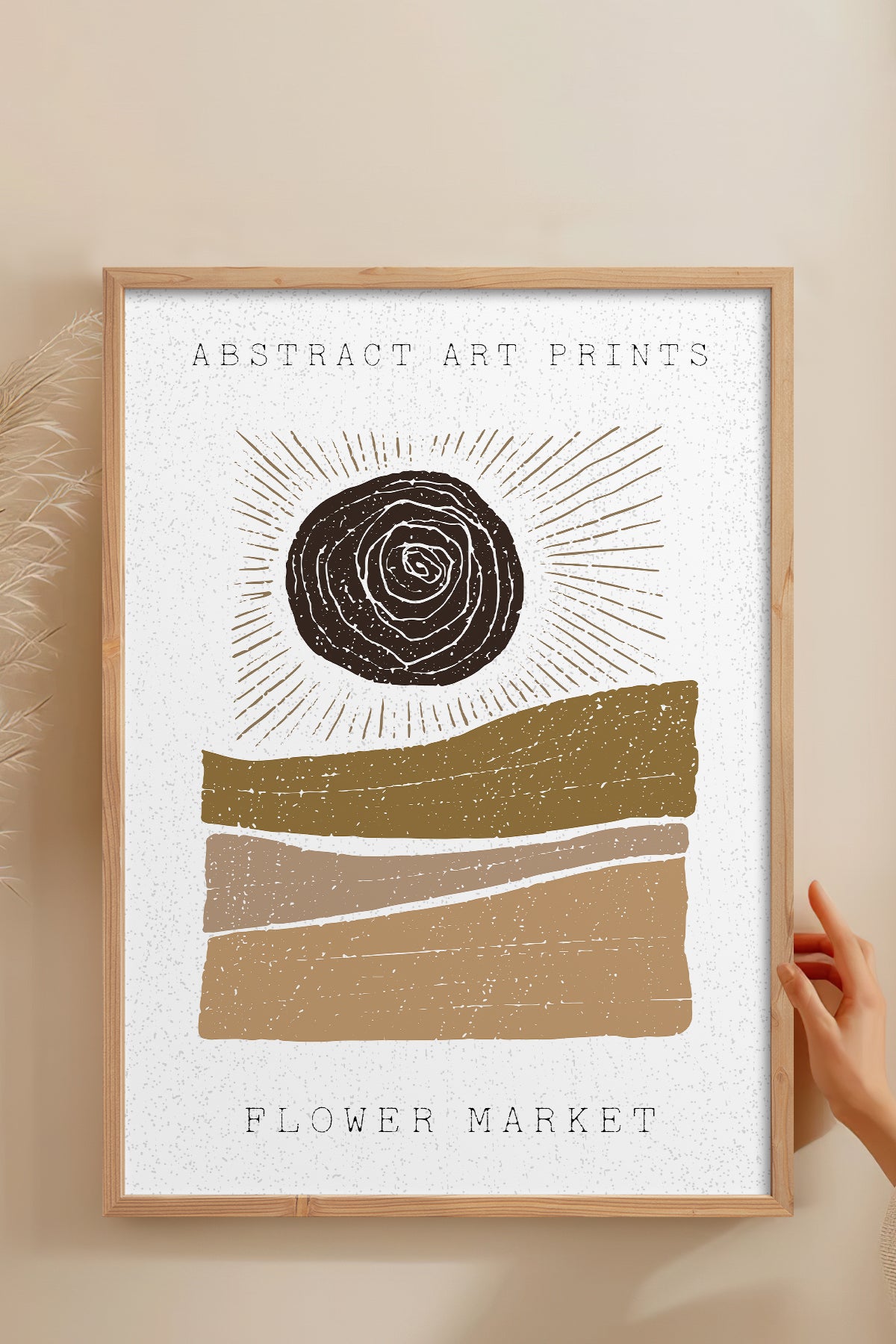 HOMEPACK Ahşap Çerçeveli Tablo Çerçeveli Poster Sanatsal Modern Duvar Dekoru FLOWER-80