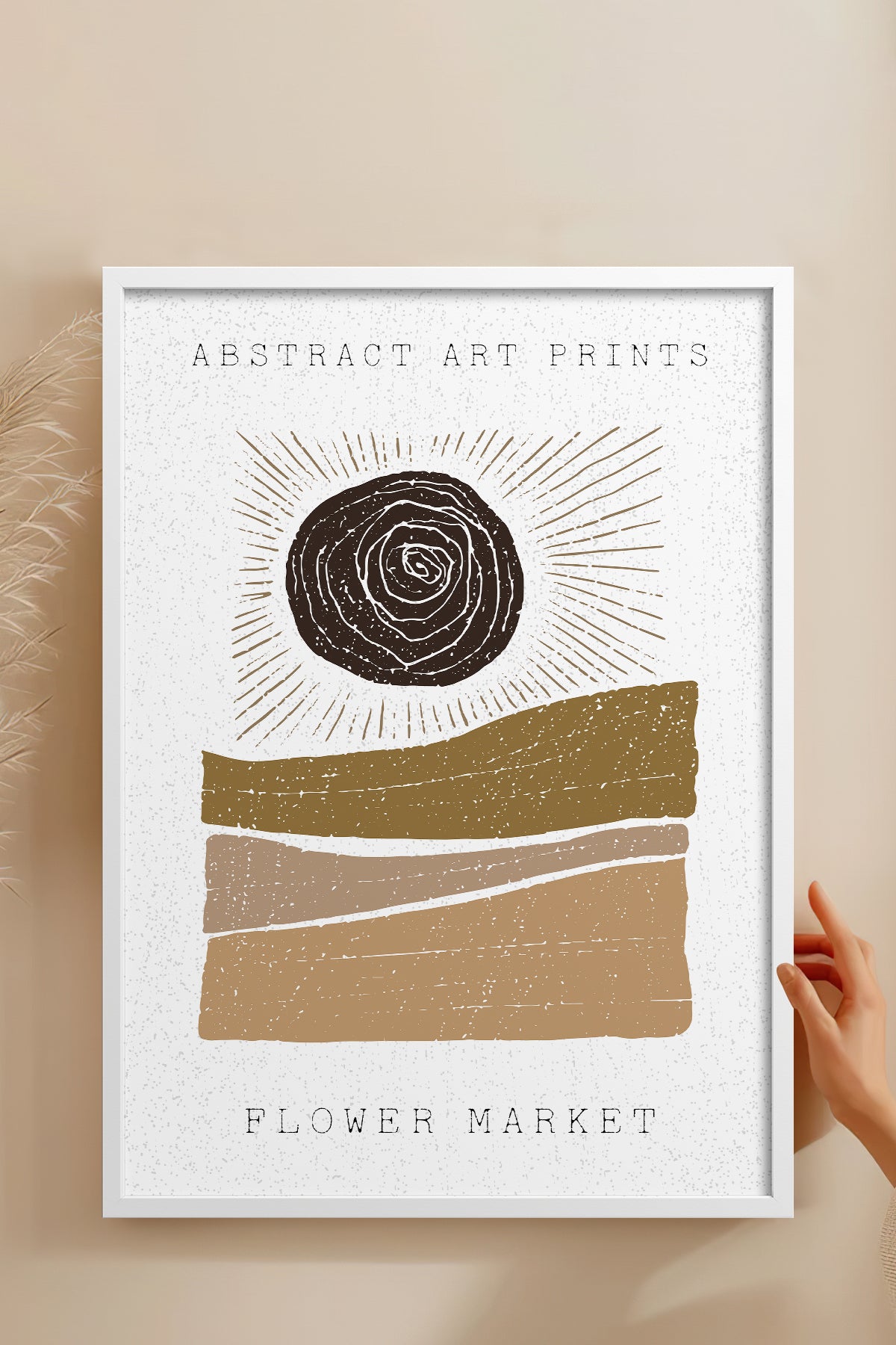 HOMEPACK Ahşap Çerçeveli Tablo Çerçeveli Poster Sanatsal Modern Duvar Dekoru FLOWER-80