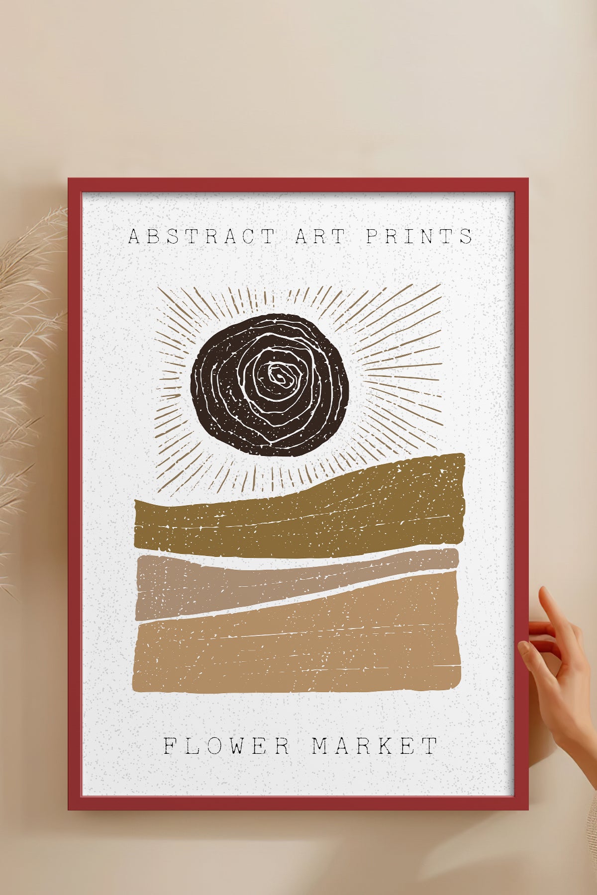 HOMEPACK Ahşap Çerçeveli Tablo Çerçeveli Poster Sanatsal Modern Duvar Dekoru FLOWER-80