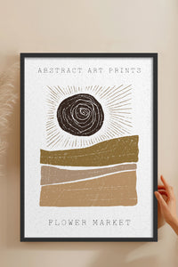 HOMEPACK Ahşap Çerçeveli Tablo Çerçeveli Poster Sanatsal Modern Duvar Dekoru FLOWER-80