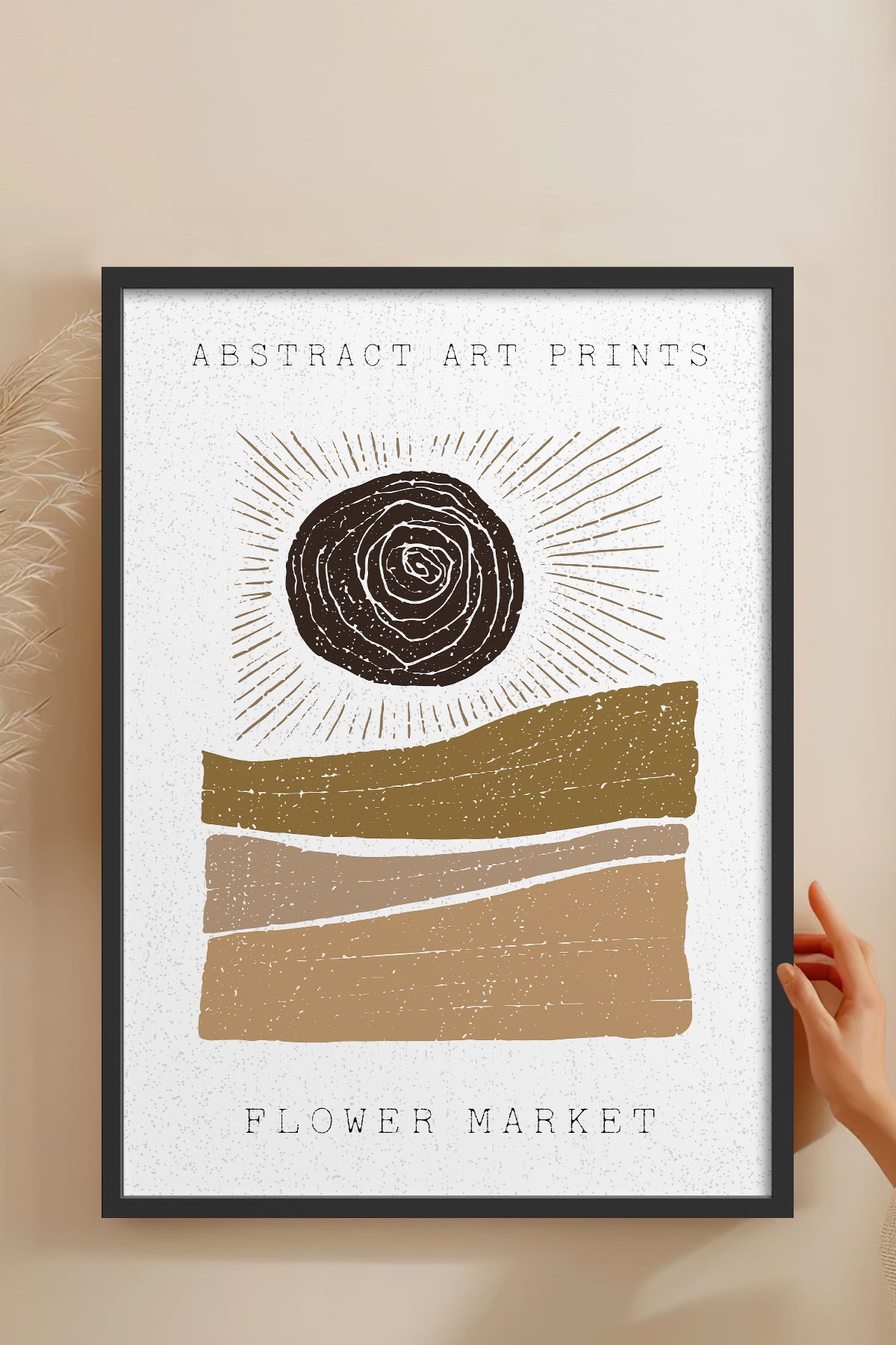 HOMEPACK Ahşap Çerçeveli Tablo Çerçeveli Poster Sanatsal Modern Duvar Dekoru FLOWER-80