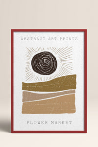 HOMEPACK Ahşap Çerçeveli Tablo Çerçeveli Poster Sanatsal Modern Duvar Dekoru FLOWER-80