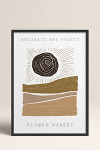 HOMEPACK Ahşap Çerçeveli Tablo Çerçeveli Poster Sanatsal Modern Duvar Dekoru FLOWER-80