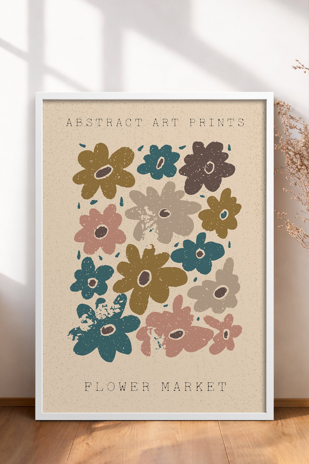 HOMEPACK Ahşap Çerçeveli Tablo Çerçeveli Poster Sanatsal Modern Duvar Dekoru FLOWER-83