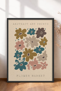 HOMEPACK Ahşap Çerçeveli Tablo Çerçeveli Poster Sanatsal Modern Duvar Dekoru FLOWER-83