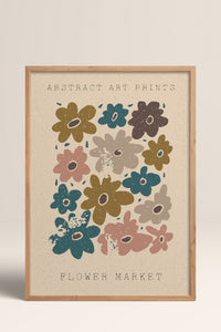 HOMEPACK Ahşap Çerçeveli Tablo Çerçeveli Poster Sanatsal Modern Duvar Dekoru FLOWER-83