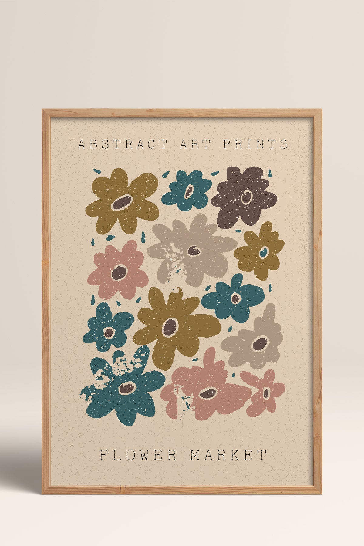 HOMEPACK Ahşap Çerçeveli Tablo Çerçeveli Poster Sanatsal Modern Duvar Dekoru FLOWER-83