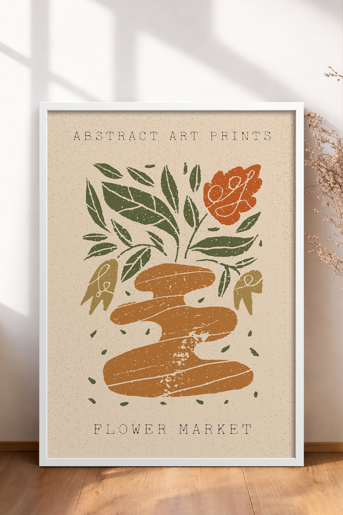 HOMEPACK Ahşap Çerçeveli Tablo Çerçeveli Poster Sanatsal Modern Duvar Dekoru FLOWER-84