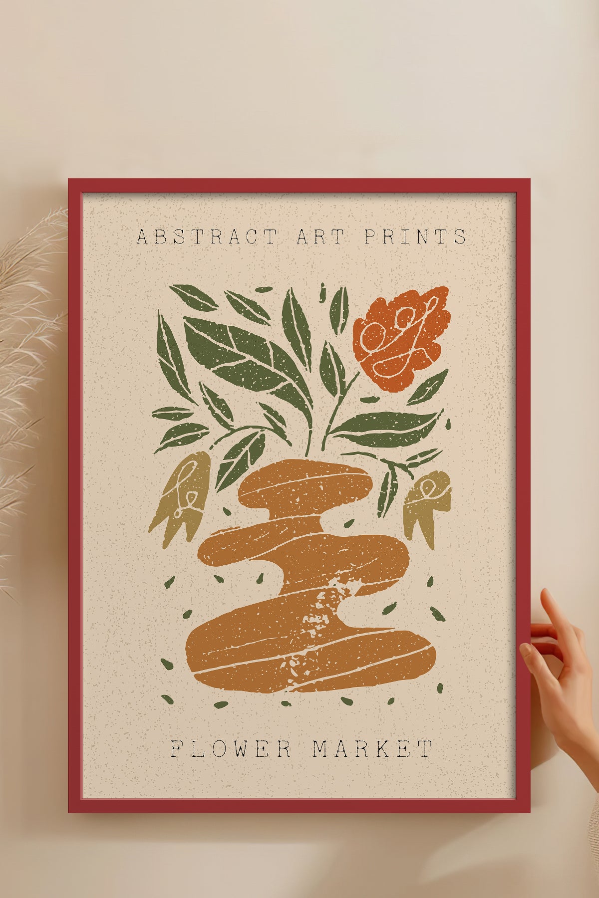 HOMEPACK Ahşap Çerçeveli Tablo Çerçeveli Poster Sanatsal Modern Duvar Dekoru FLOWER-84