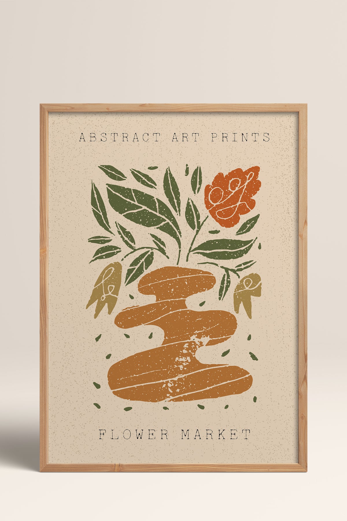 HOMEPACK Ahşap Çerçeveli Tablo Çerçeveli Poster Sanatsal Modern Duvar Dekoru FLOWER-84