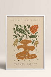 HOMEPACK Ahşap Çerçeveli Tablo Çerçeveli Poster Sanatsal Modern Duvar Dekoru FLOWER-84
