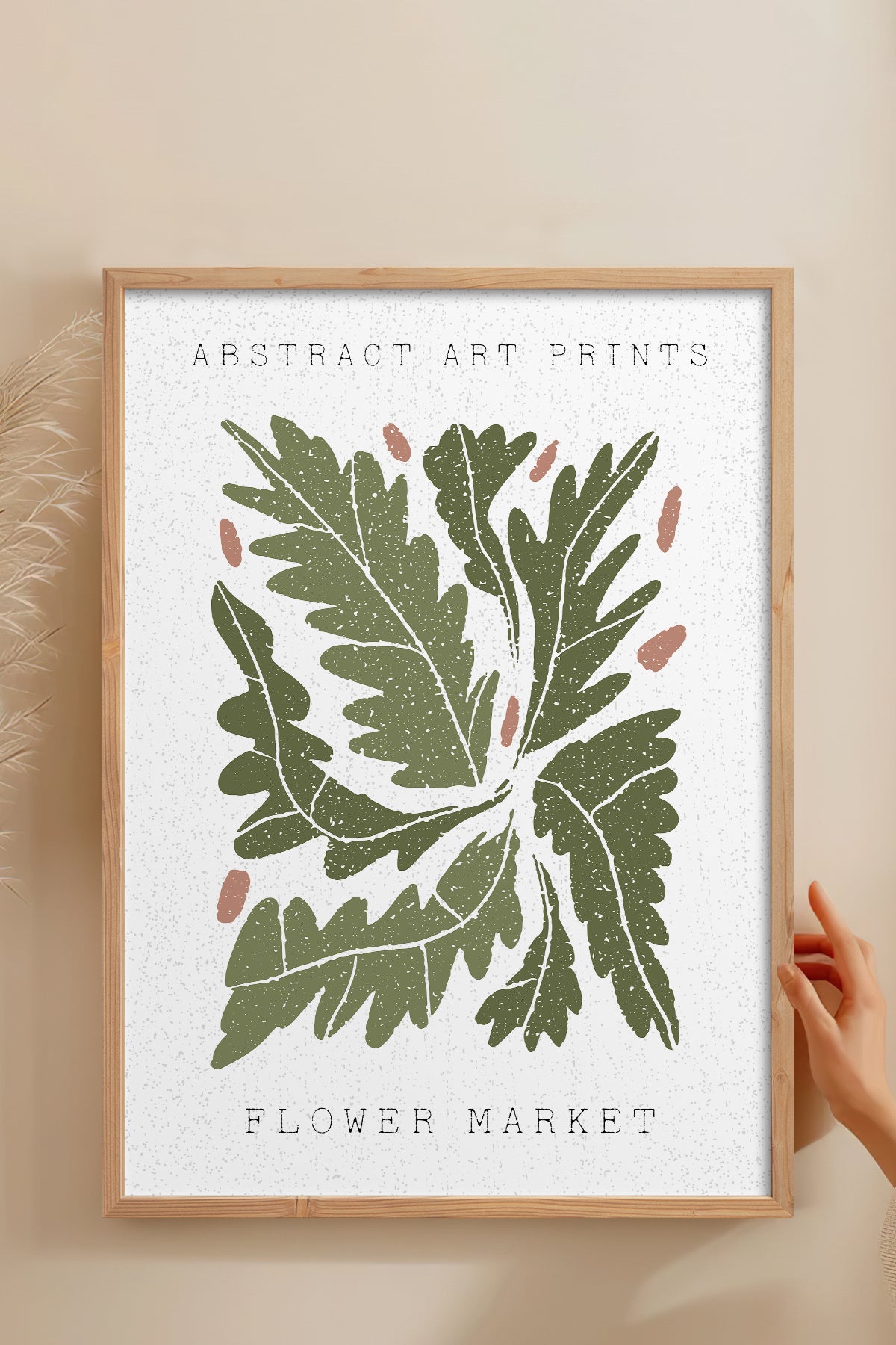 HOMEPACK Ahşap Çerçeveli Tablo Çerçeveli Poster Sanatsal Modern Duvar Dekoru FLOWER-85