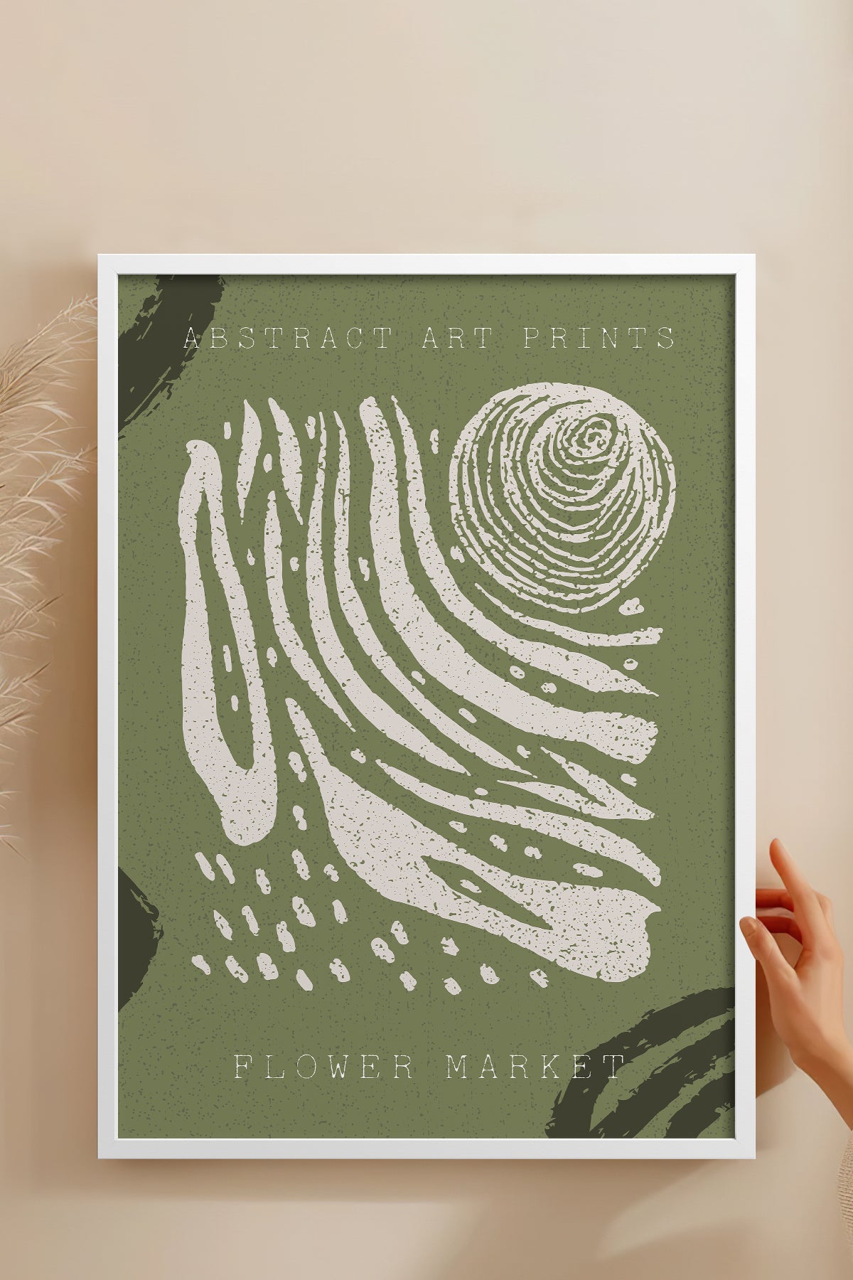 HOMEPACK Ahşap Çerçeveli Tablo Çerçeveli Poster Sanatsal Modern Duvar Dekoru FLOWER-88