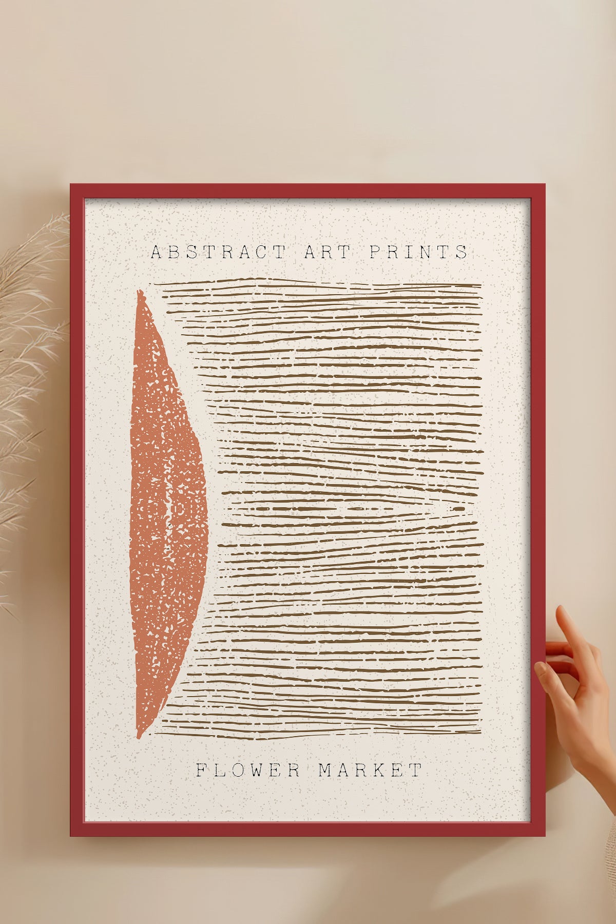 HOMEPACK Ahşap Çerçeveli Tablo Çerçeveli Poster Sanatsal Modern Duvar Dekoru FLOWER-89