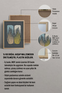 HOMEPACK Ahşap Çerçeveli Tablo Çerçeveli Poster Sanatsal Modern Duvar Dekoru FLOWER-91