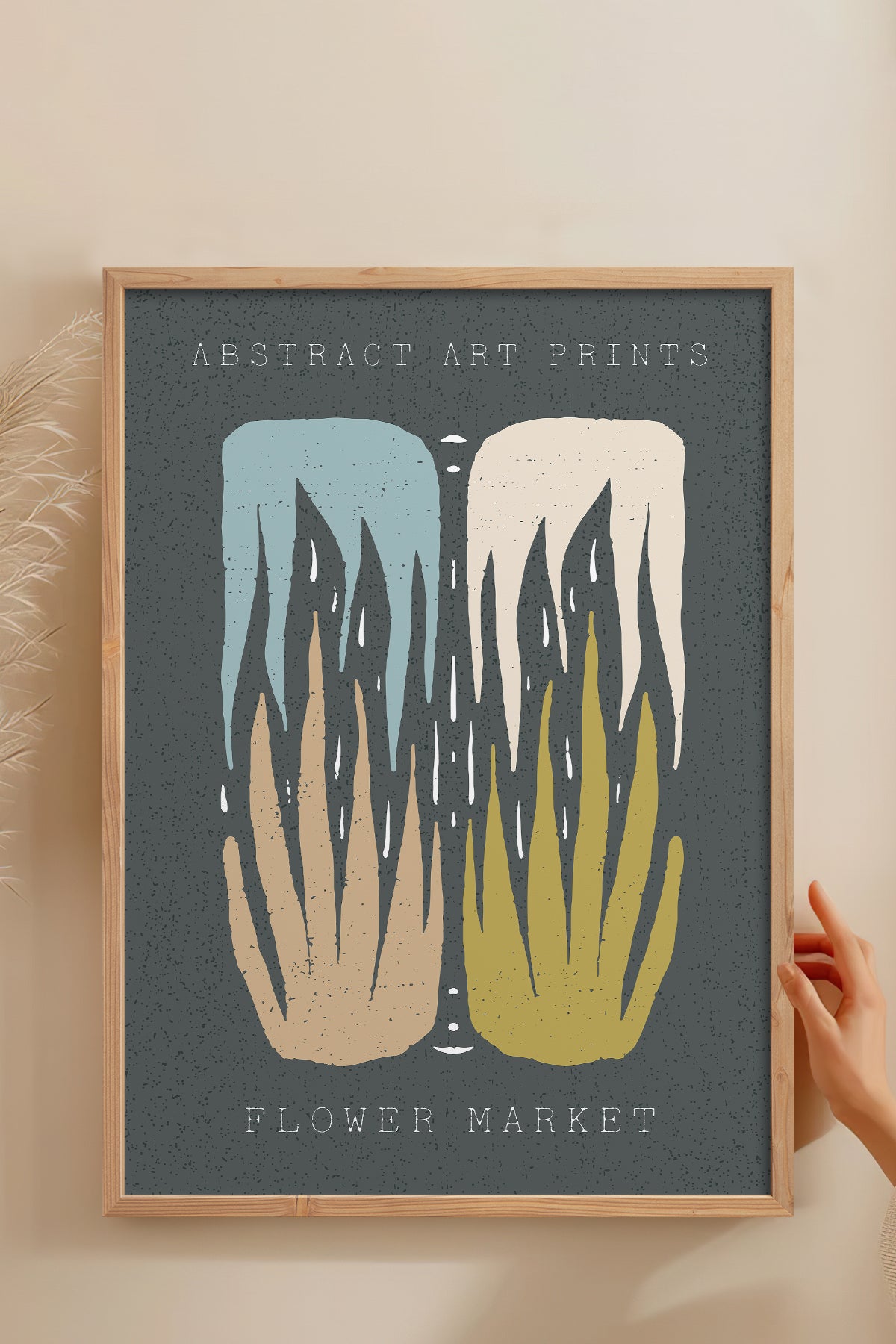 HOMEPACK Ahşap Çerçeveli Tablo Çerçeveli Poster Sanatsal Modern Duvar Dekoru FLOWER-91
