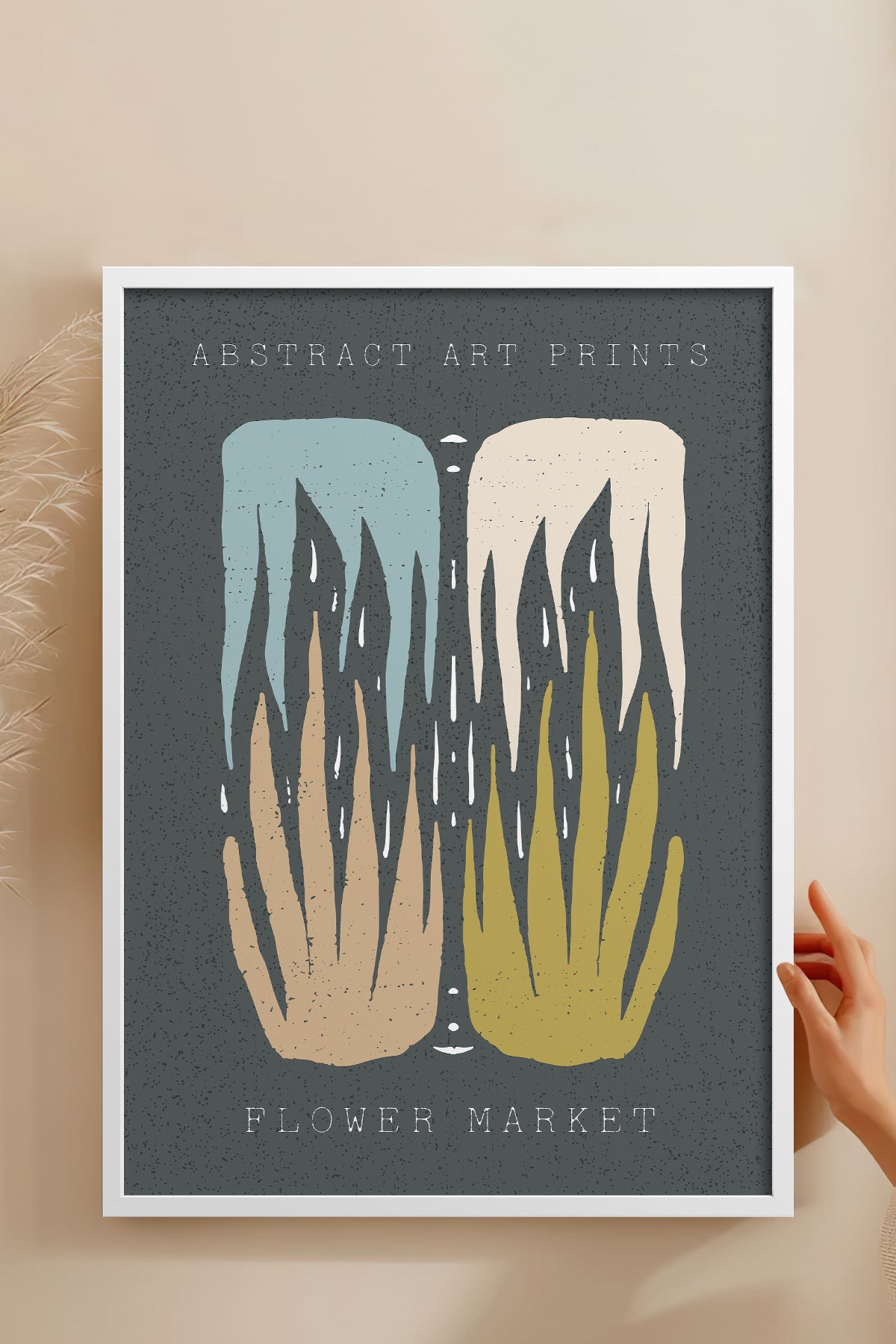 HOMEPACK Ahşap Çerçeveli Tablo Çerçeveli Poster Sanatsal Modern Duvar Dekoru FLOWER-91