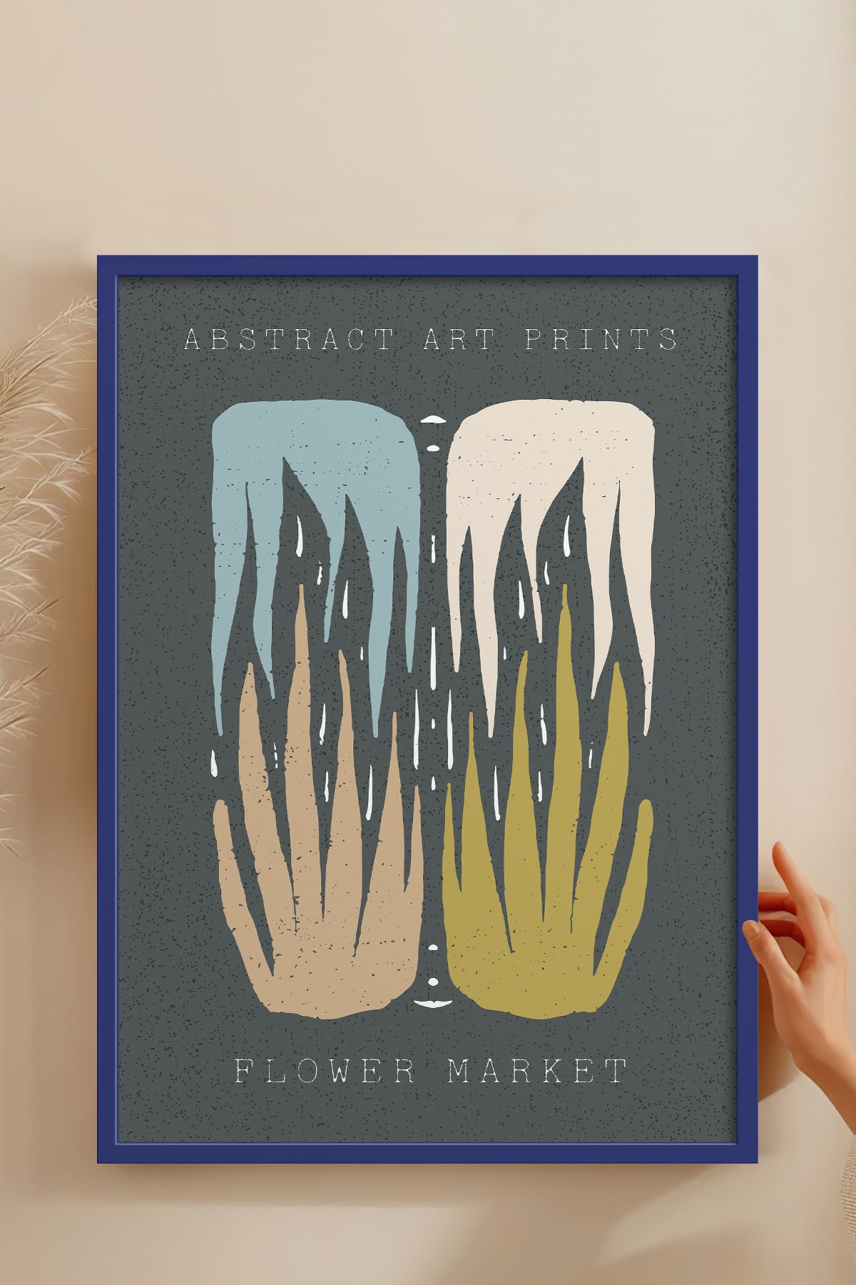 HOMEPACK Ahşap Çerçeveli Tablo Çerçeveli Poster Sanatsal Modern Duvar Dekoru FLOWER-91