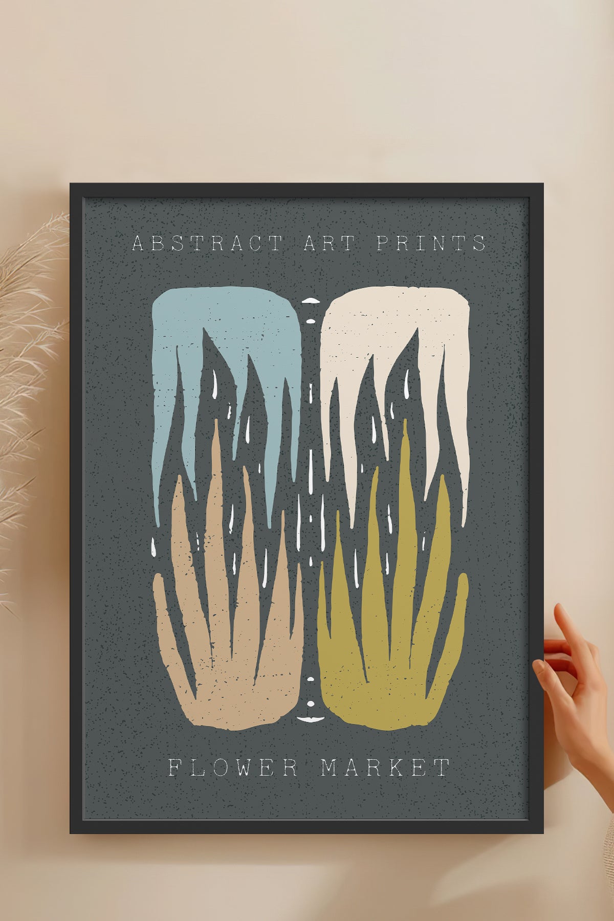 HOMEPACK Ahşap Çerçeveli Tablo Çerçeveli Poster Sanatsal Modern Duvar Dekoru FLOWER-91