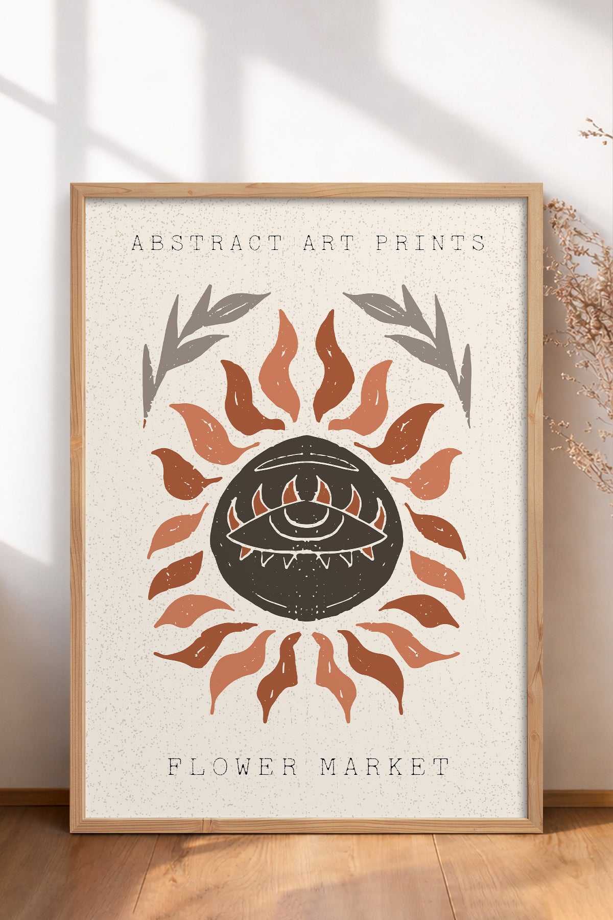 HOMEPACK Ahşap Çerçeveli Tablo Çerçeveli Poster Sanatsal Modern Duvar Dekoru FLOWER-92